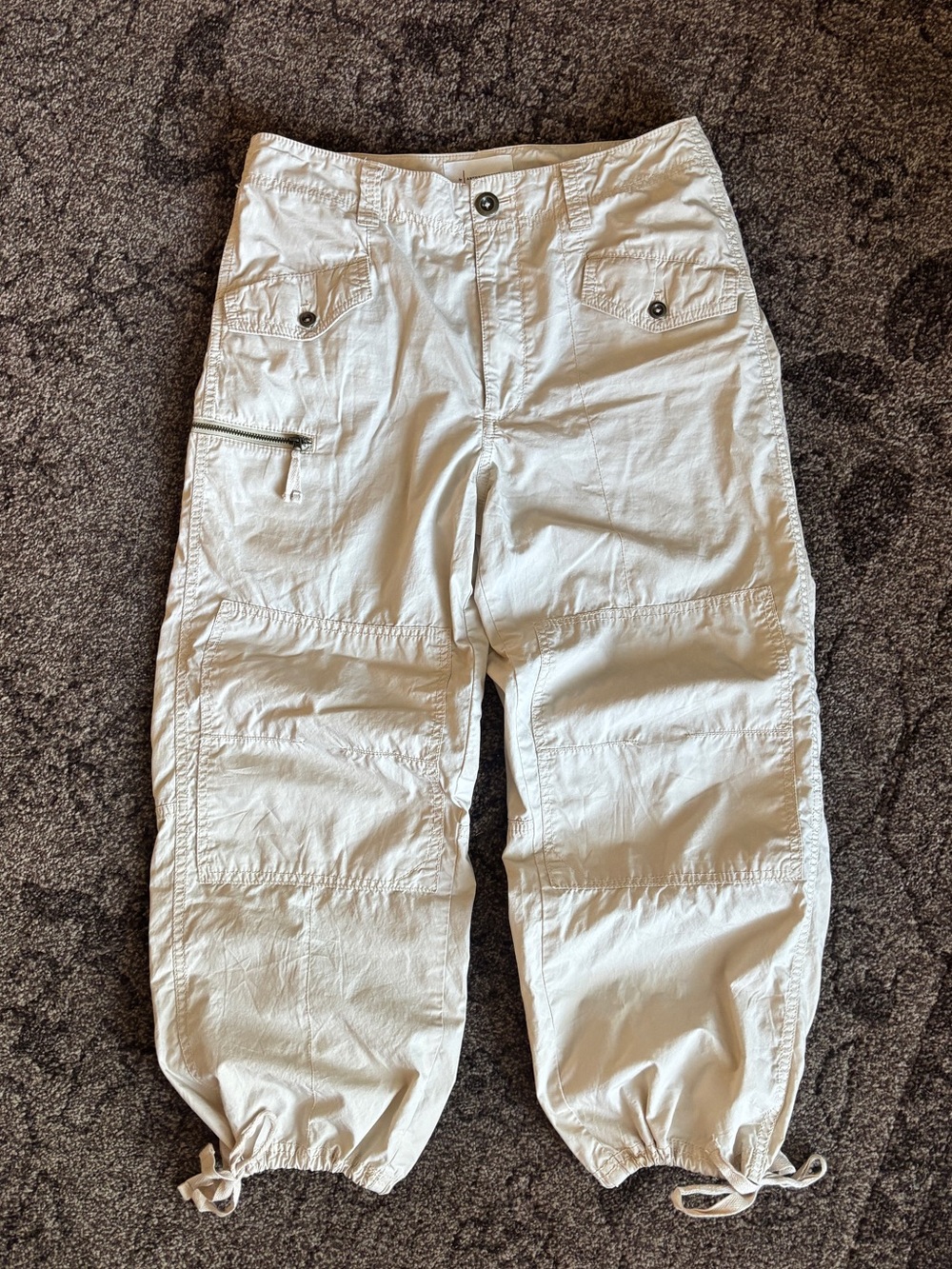 Cream White Cargo Jogger Pants 90’s Y2K Sportwear